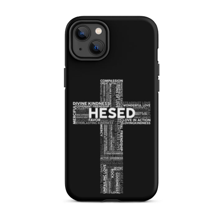 Christian Phone Case Hesed Cross Black for iPhone® iPhone® Phone Cases Matte iPhone 14 Plus 