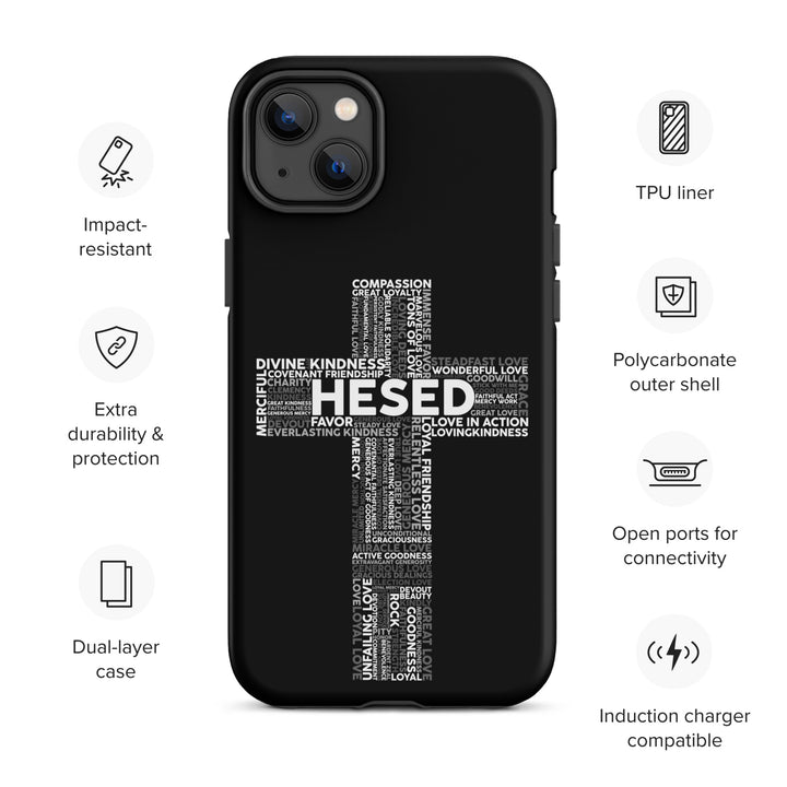 Christian Phone Case Hesed Cross Black for iPhone® iPhone® Phone Cases   