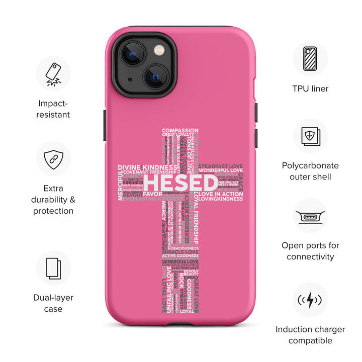 Christian Phone Case Hesed Cross Pink for iPhone® iPhone® Phone Cases   