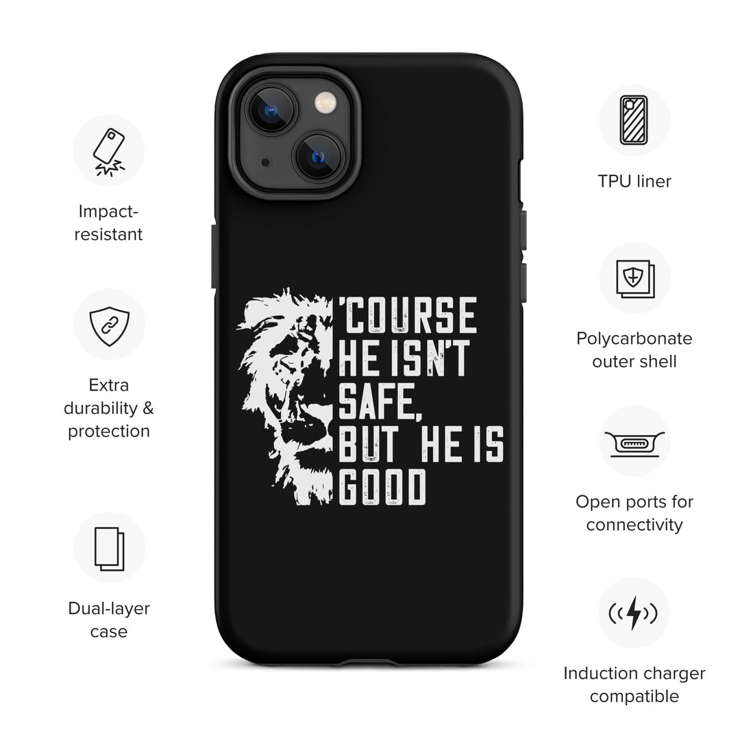 Christian Phone Case for iPhone® 'Course He Isn't Safe Black iPhone® Phone Cases   