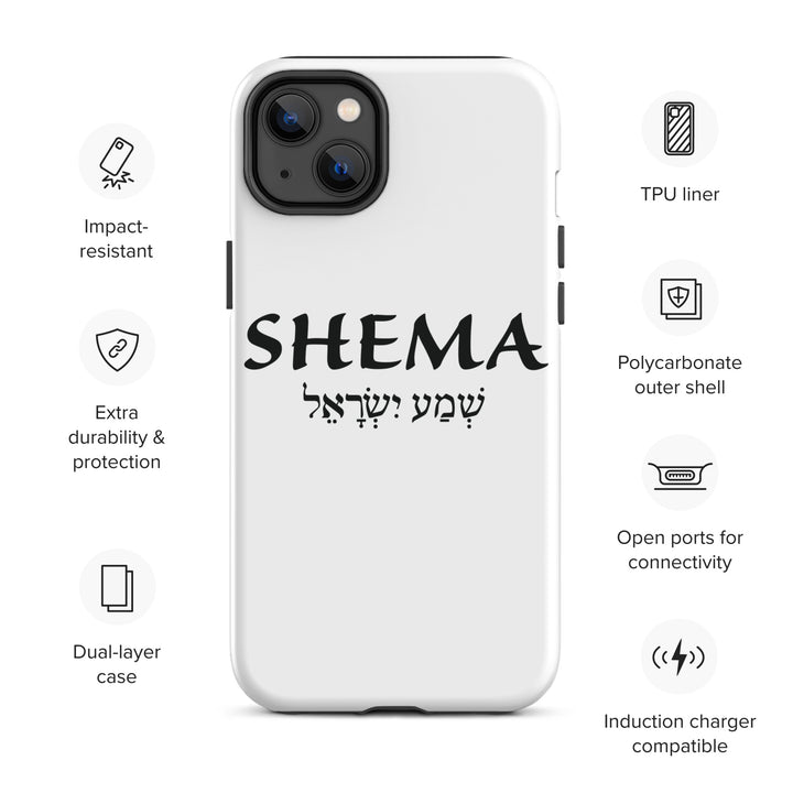 Christian Phone Case Shema Hebrew White for iPhone® iPhone® Phone Cases   