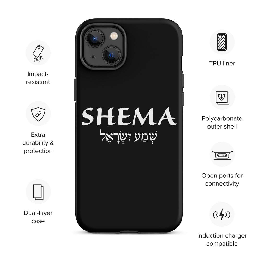 Christian Phone Case Shema Hebrew Black for iPhone® iPhone® Phone Cases   