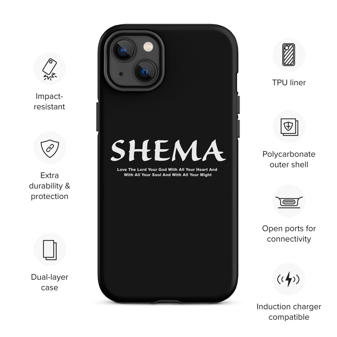 Christian Phone Case Shema Love The Lord Black  for iPhone® iPhone® Phone Cases   