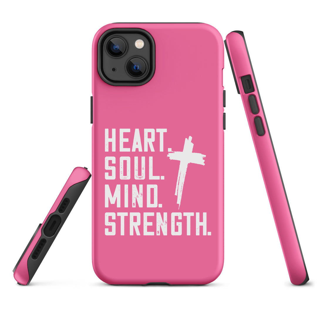 Christian Phone Case Heart Soul Mind Strength Pink for iPhone® iPhone® Phone Cases   