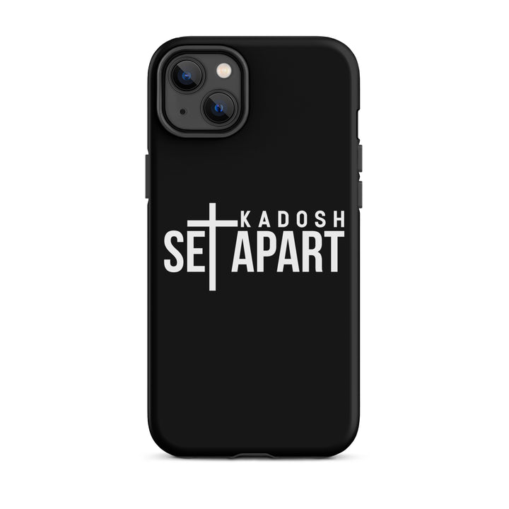 Christian Phone Case Set Apart Hebrew Black for iPhone® iPhone® Phone Cases Matte iPhone 14 Plus 