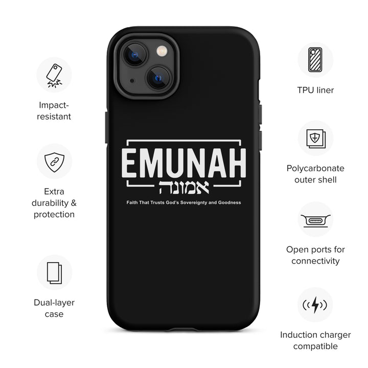 Christian Phone Case Emunah Faith That Trusts Black for iPhone® iPhone® Phone Cases   