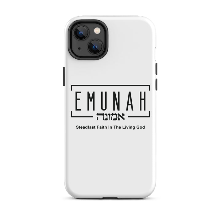 Christian Phone Case Emunah Steadfast Faith White for iPhone® iPhone® Phone Cases Matte iPhone 14 Plus 