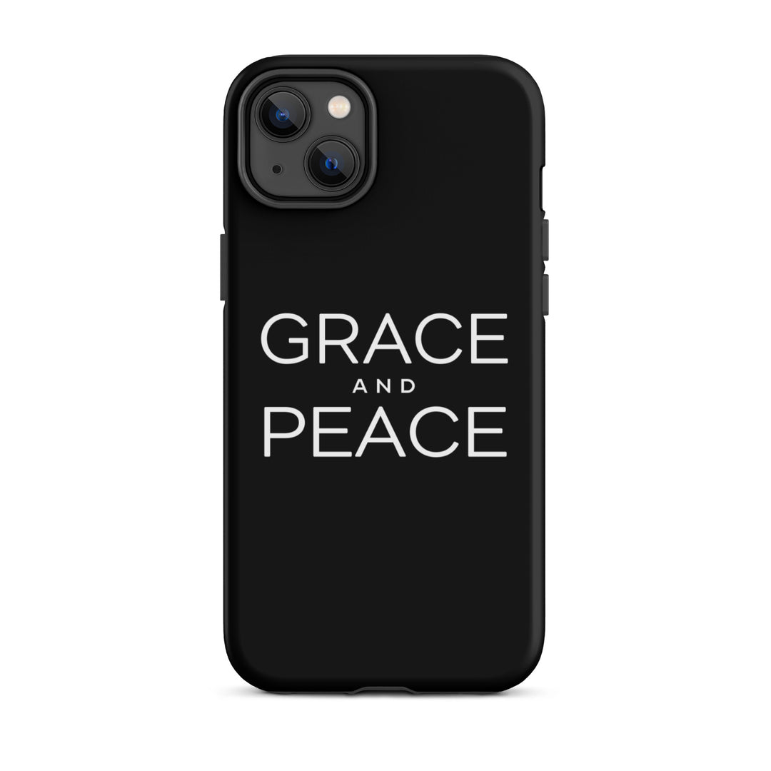 Christian Phone Case Grace and Peace Black for iPhone® iPhone® Phone Cases Matte iPhone 14 Plus 