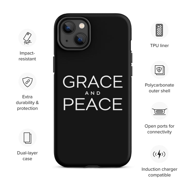 Christian Phone Case Grace and Peace Black for iPhone® iPhone® Phone Cases   