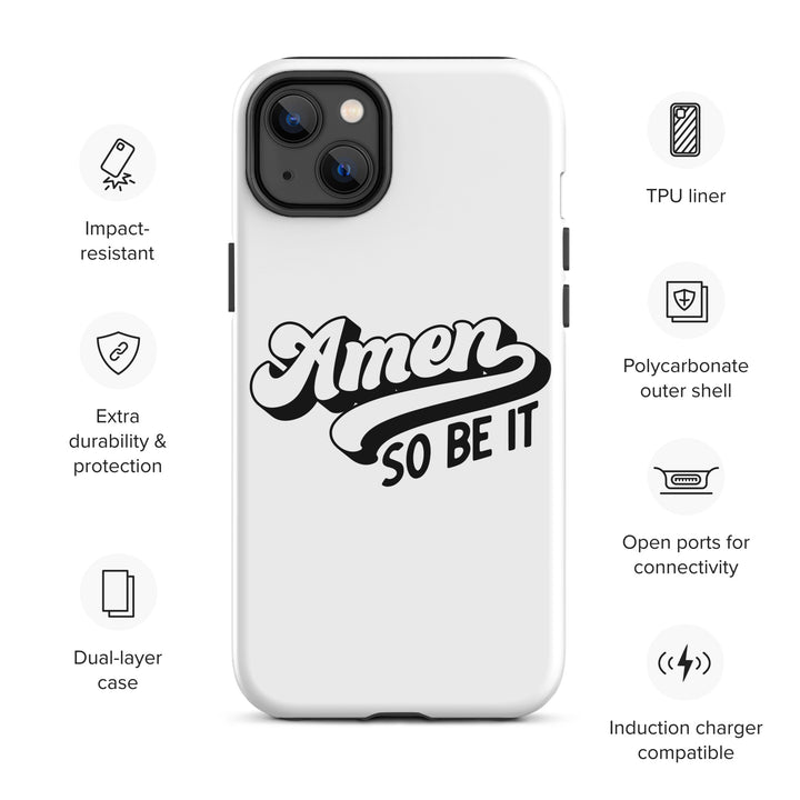 Christian Phone Case Amen So Be It White for iPhone® iPhone® Phone Cases   