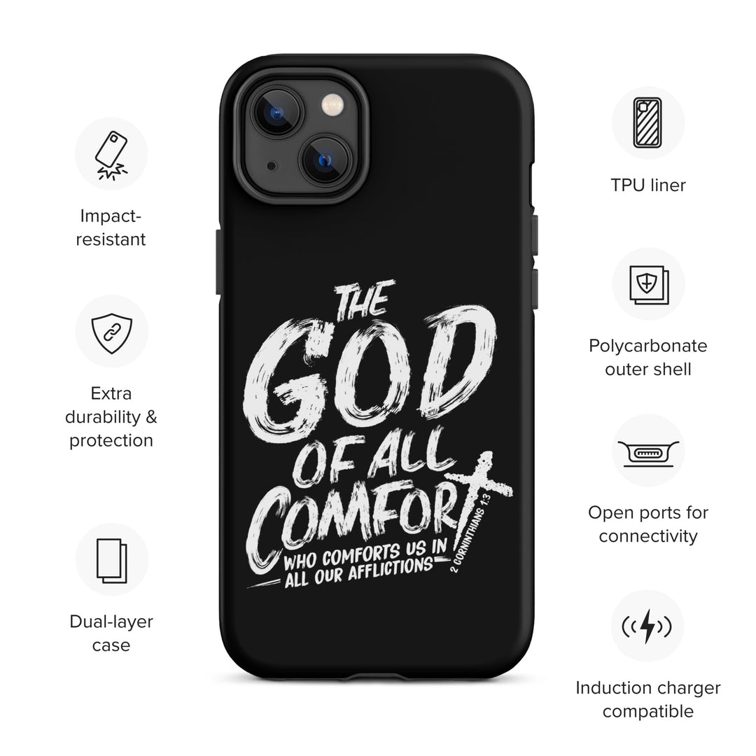 Christian Phone Case God of All Comfort Black for iPhone® iPhone® Phone Cases   