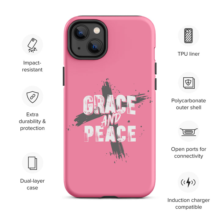 Christian Phone Case Grace and Peace Cross Pink for iPhone® iPhone® Phone Cases   