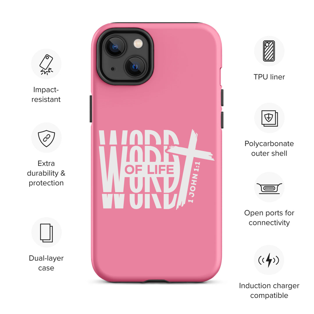 Christian Phone Case Word of Life Cross Pink for iPhone® iPhone® Phone Cases   