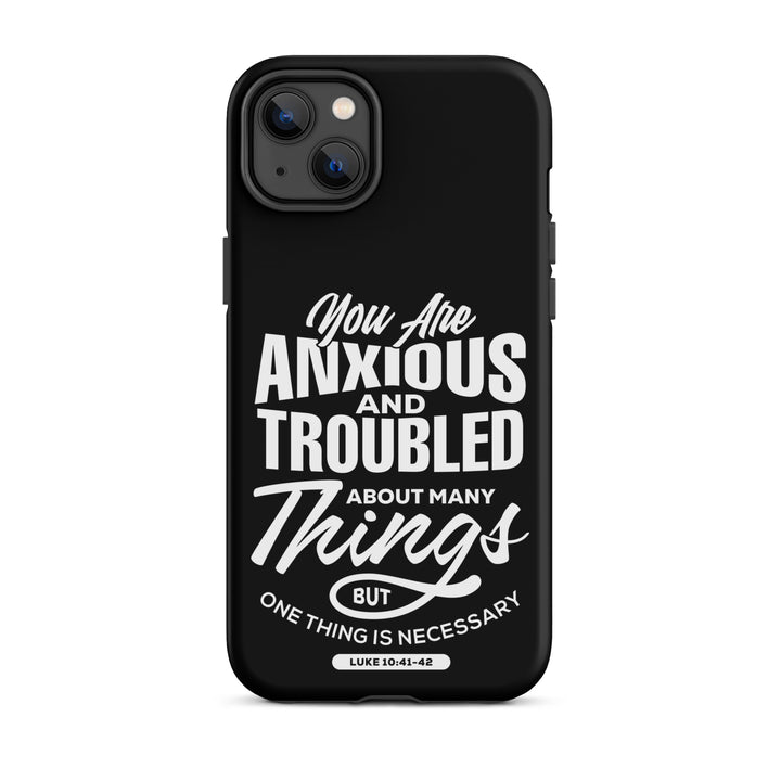 Christian Phone Case Anxious And Troubled Black for iPhone® iPhone® Phone Cases Matte iPhone 14 Plus 