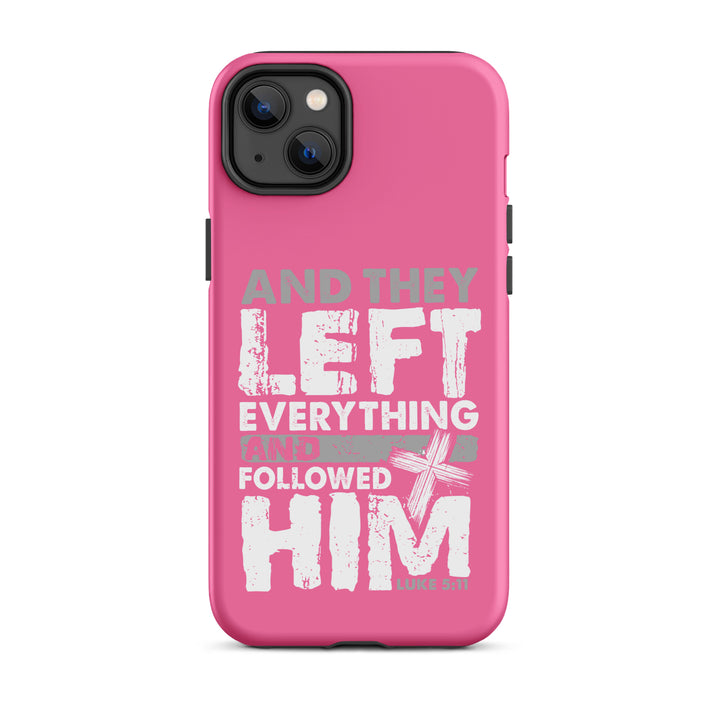 Christian Phone Case Left Everything Cross Pink for iPhone® iPhone® Phone Cases Matte iPhone 14 Plus 