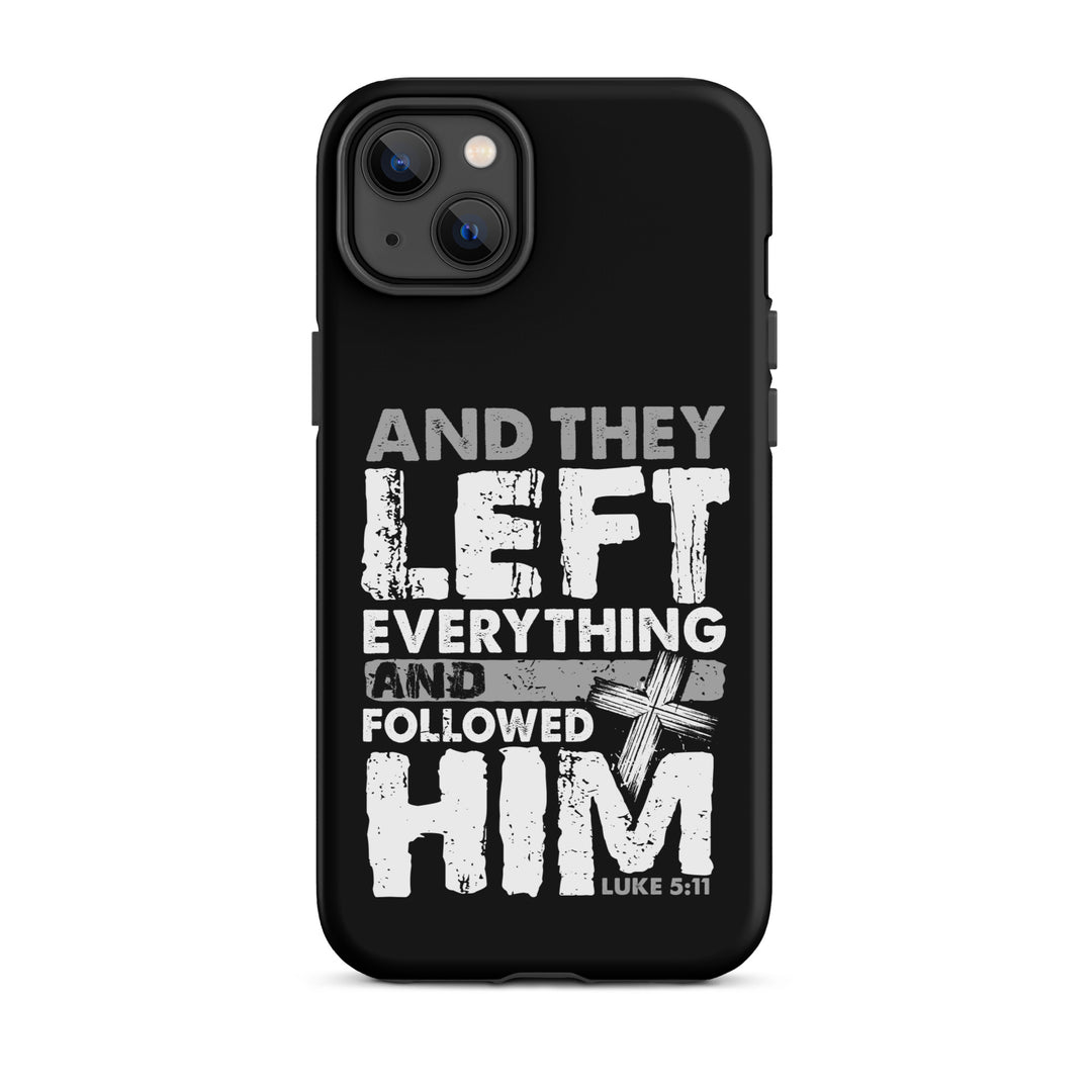 Christian Phone Case Left Everything Cross Black for iPhone® iPhone® Phone Cases Matte iPhone 14 Plus 