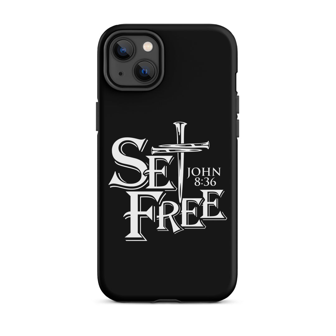 Christian Phone Case Set Free Black for iPhone® iPhone® Phone Cases Matte iPhone 14 Plus 