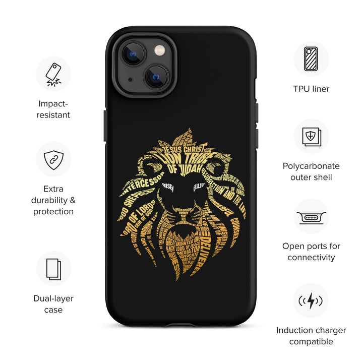 Christian Phone Case Lion Word Cloud Black for iPhone® iPhone® Phone Cases   