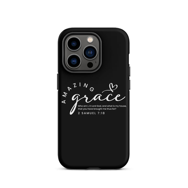 Christian Phone Case Amazing Grace Heart Black for iPhone® iPhone® Phone Cases Matte iPhone 14 Pro 