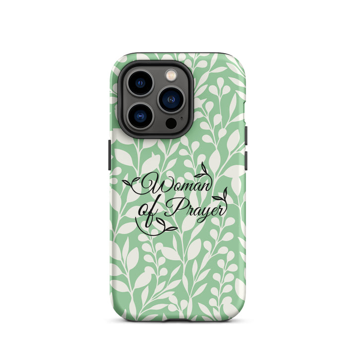 Christian Phone Case Woman of Prayer Green for iPhone® iPhone® Phone Cases Matte iPhone 14 Pro 