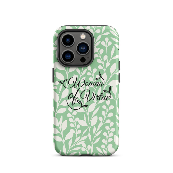 Christian Phone Case Woman of Virtue Green for iPhone® iPhone® Phone Cases Matte iPhone 14 Pro 