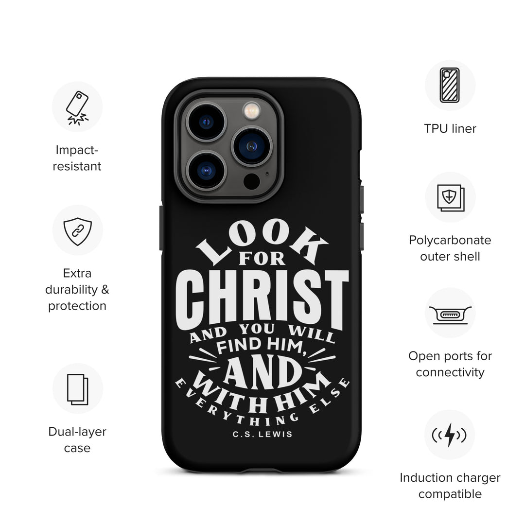 Christian Phone Case Look For Christ Black for iPhone® iPhone® Phone Cases   