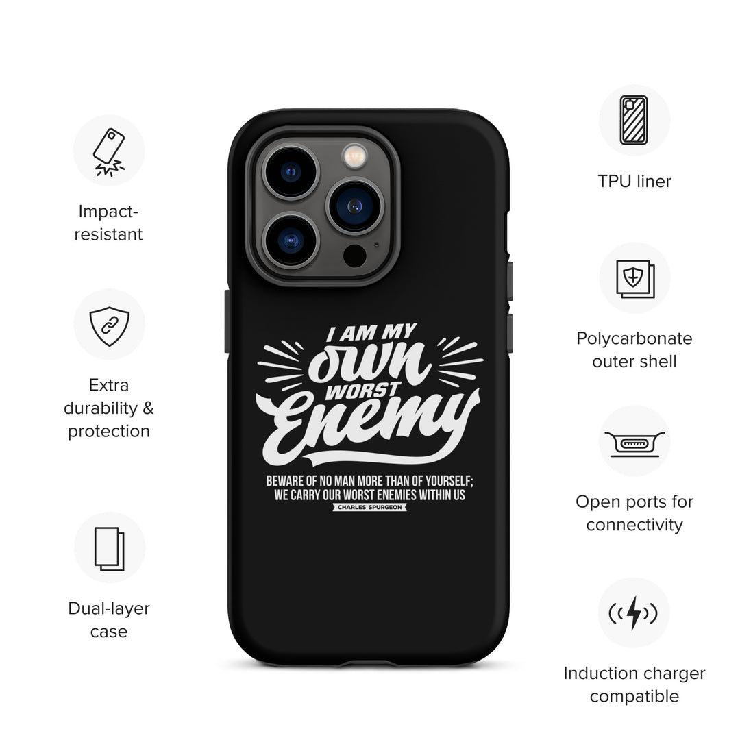 Christian Phone Case Worst Enemy Black for iPhone® iPhone® Phone Cases   