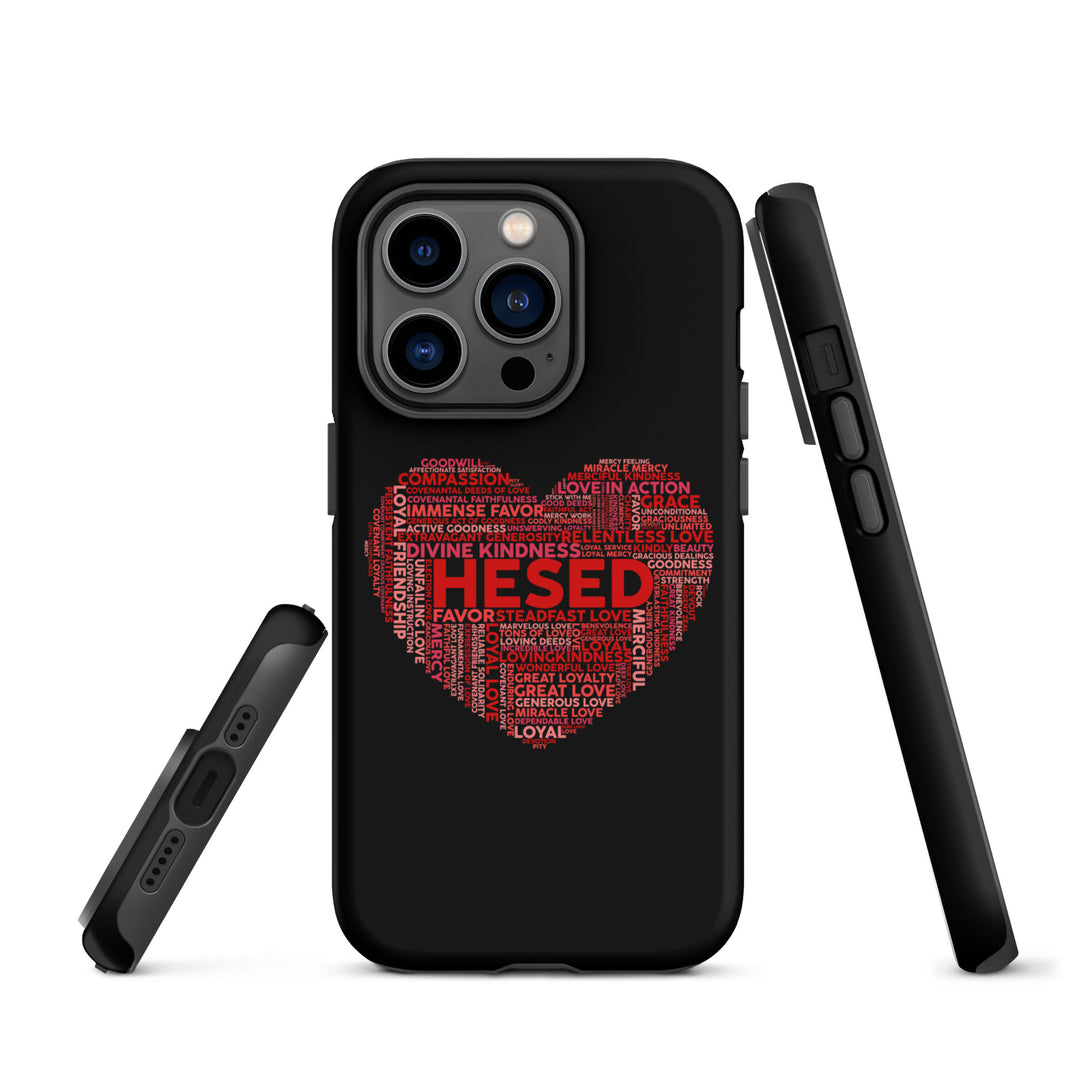 Christian Phone Case Hesed Heart Black for iPhone® iPhone® Phone Cases   