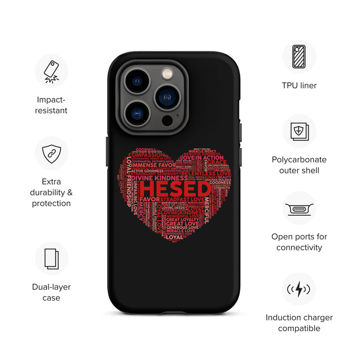 Christian Phone Case Hesed Heart Black for iPhone® iPhone® Phone Cases   