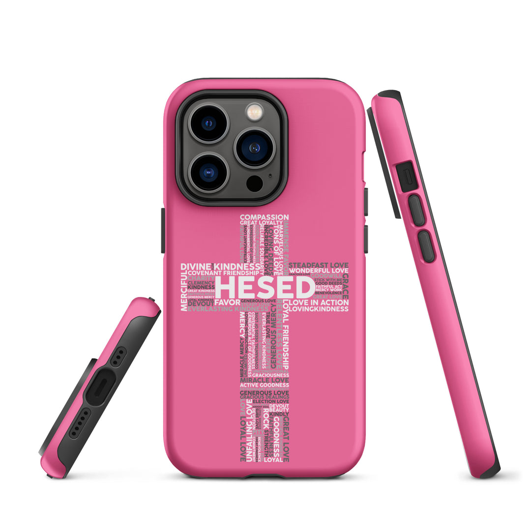 Christian Phone Case Hesed Cross Pink for iPhone® iPhone® Phone Cases   