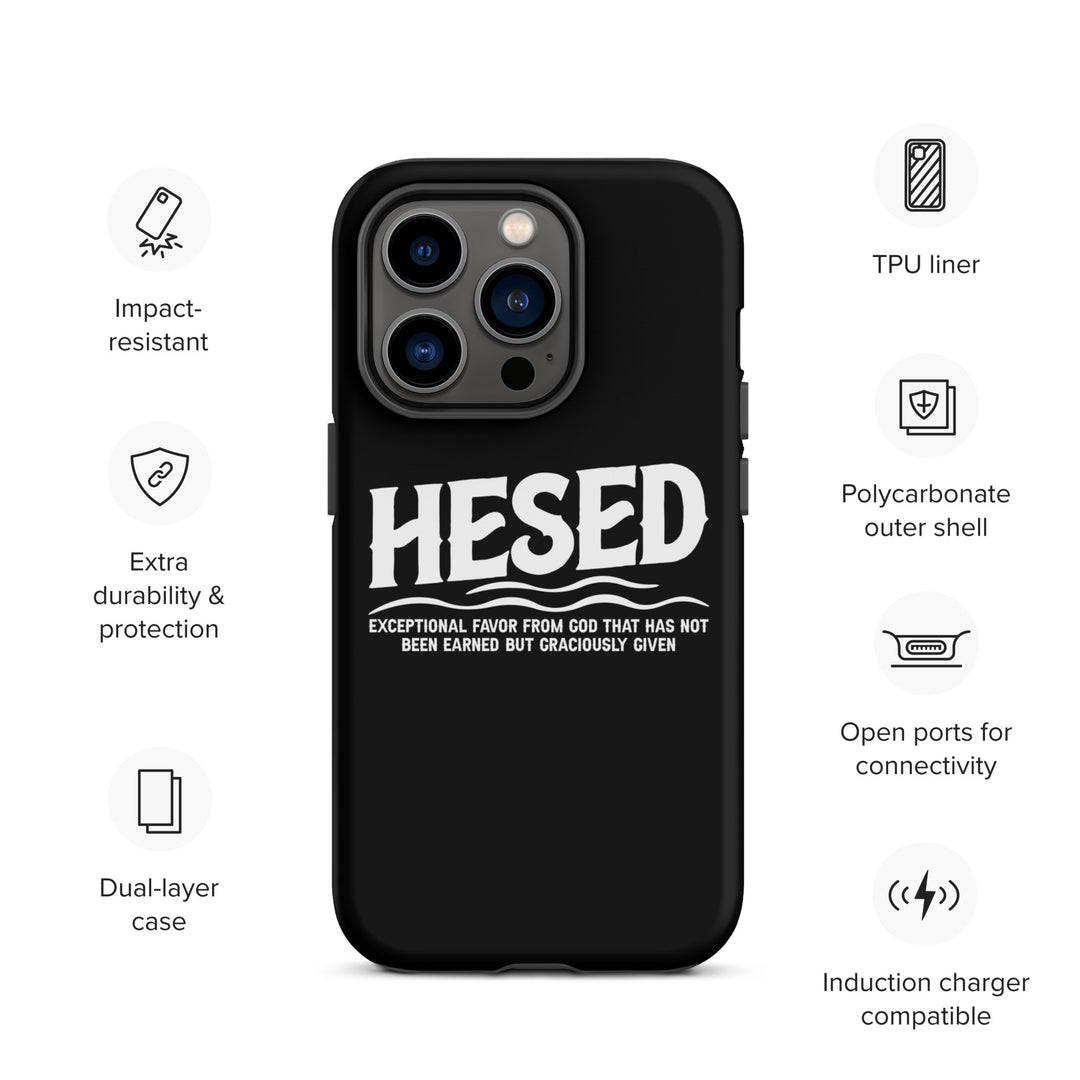 Christian Phone Case Hesed Exceptional Favor Black for iPhone® iPhone® Phone Cases   