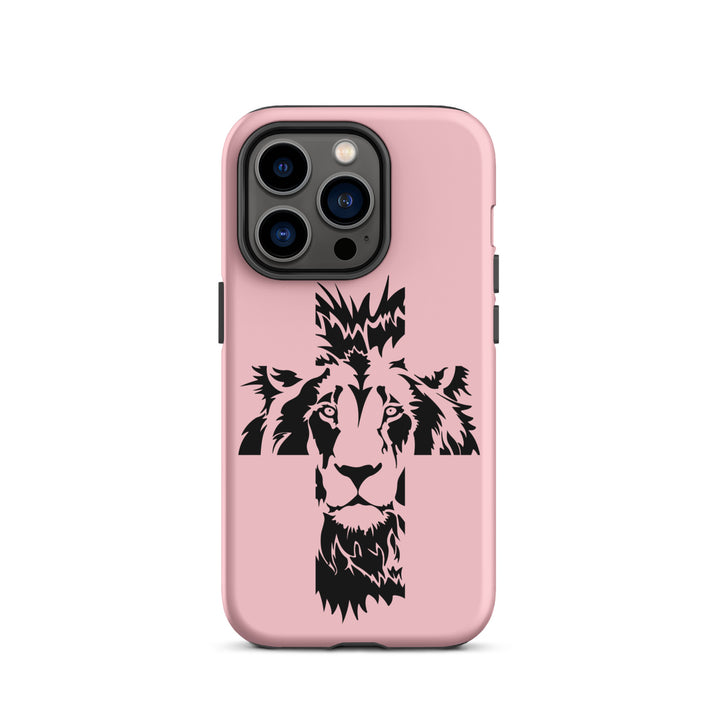 Christian Phone Case Aslan Cross Pink for iPhone® iPhone® Phone Cases Matte iPhone 14 Pro 