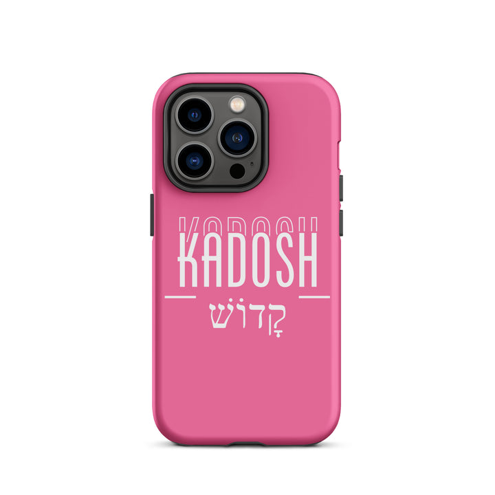 Christian Phone Case Kadosh Hebrew Pink for iPhone® iPhone® Phone Cases Matte iPhone 14 Pro 