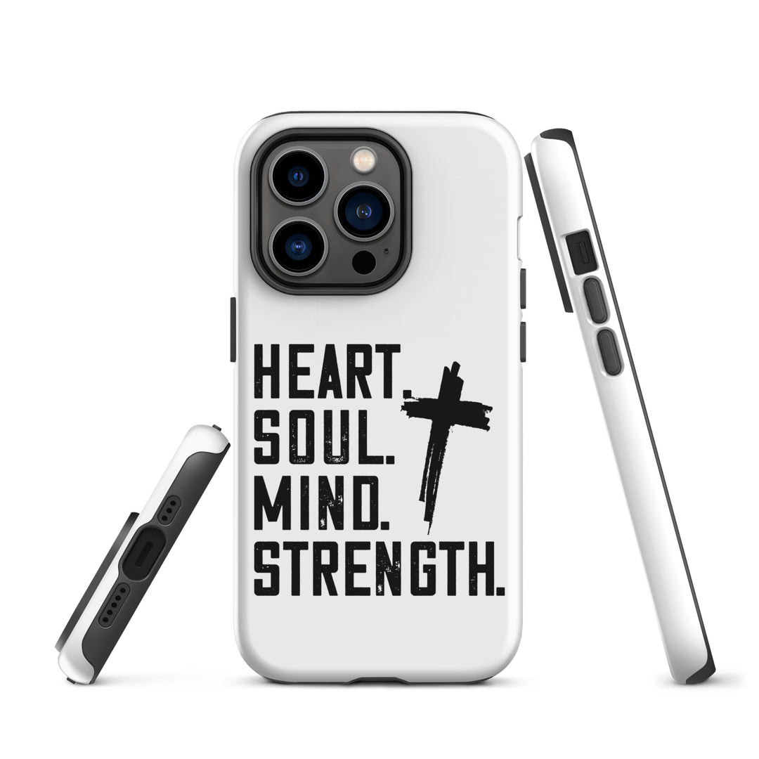 Christian Phone Case Heart Soul Mind Strength White for iPhone® iPhone® Phone Cases   