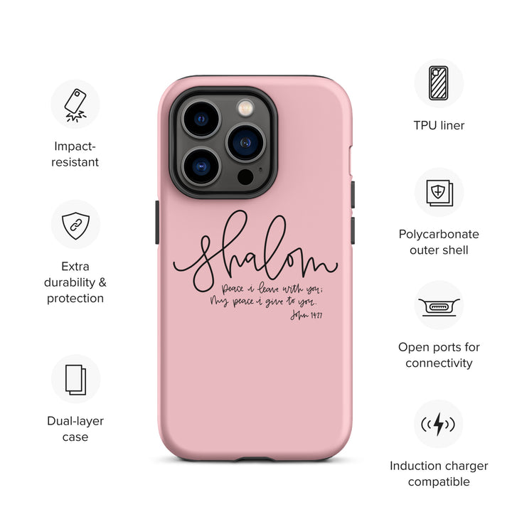 Christian Phone Case Shalom Pink for iPhone® iPhone® Phone Cases   