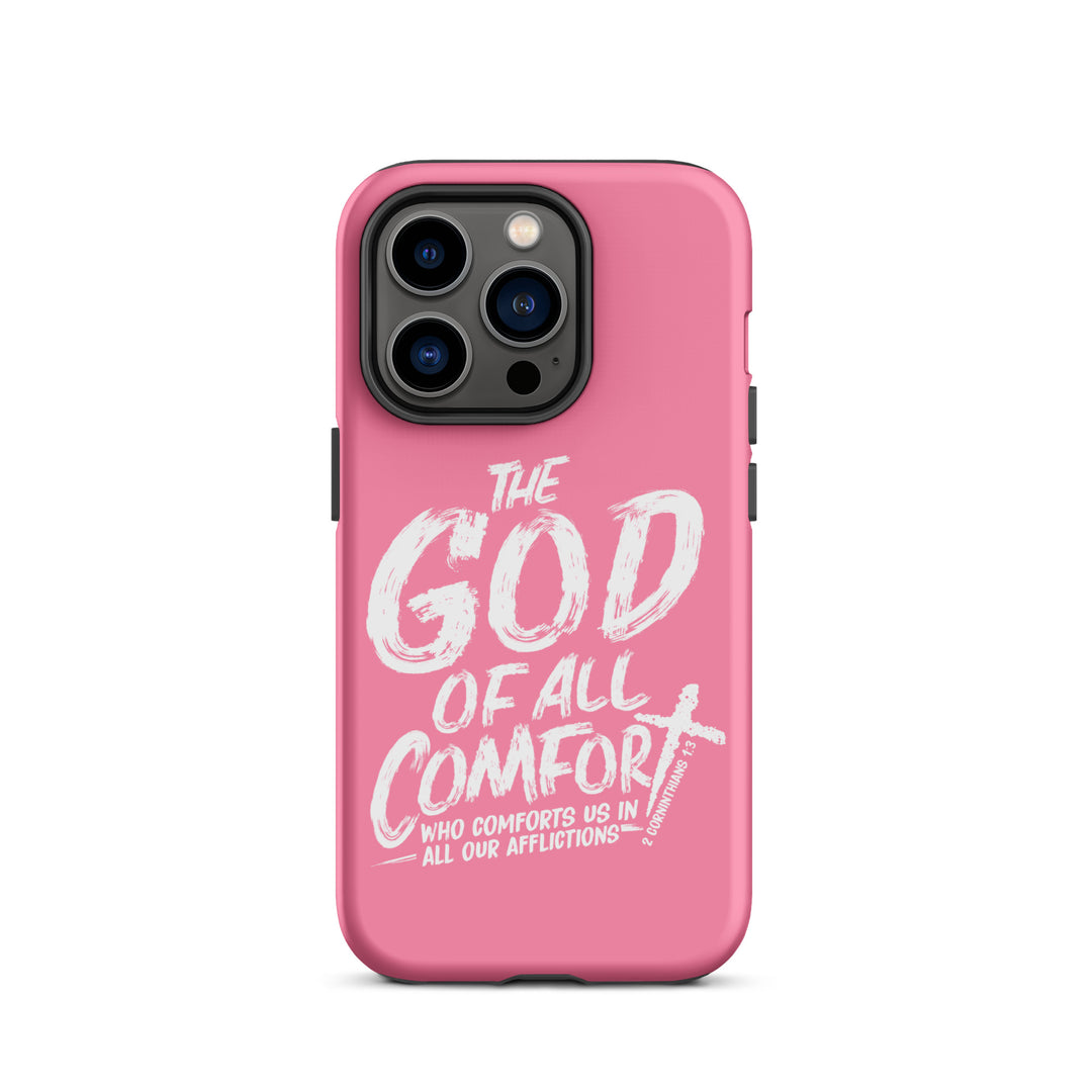 Christian Phone Case God of All Comfort Pink for iPhone® iPhone® Phone Cases Matte iPhone 14 Pro 