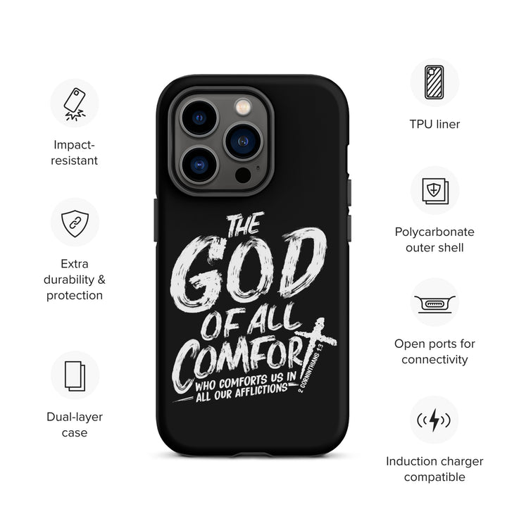 Christian Phone Case God of All Comfort Black for iPhone® iPhone® Phone Cases   