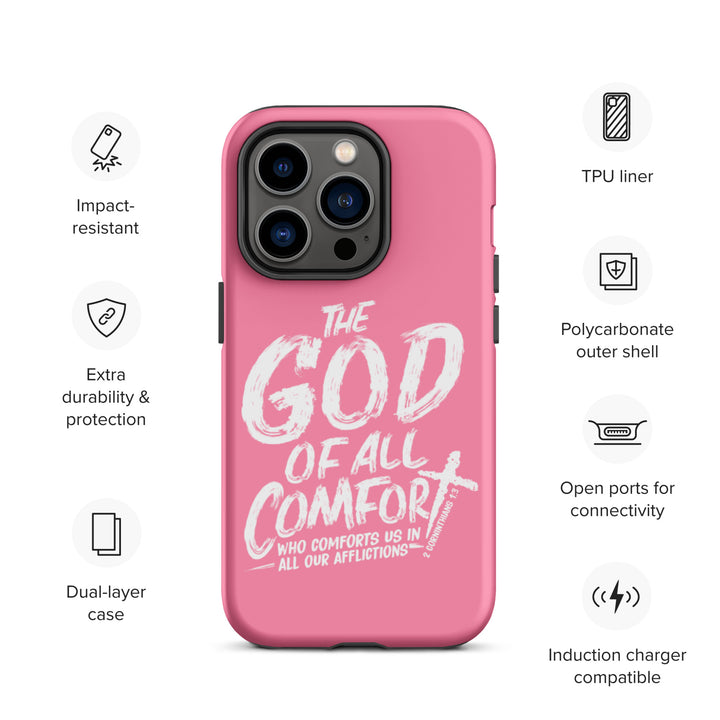 Christian Phone Case God of All Comfort Pink for iPhone® iPhone® Phone Cases   