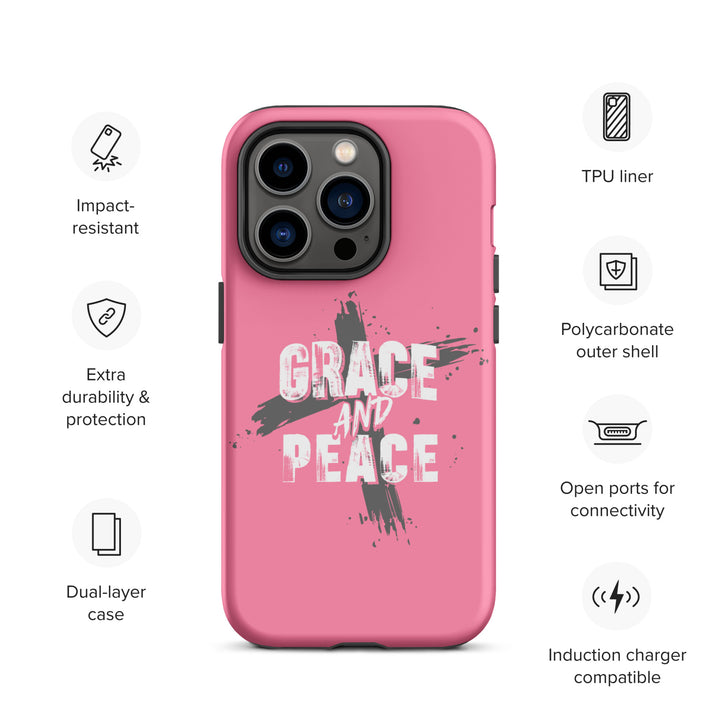 Christian Phone Case Grace and Peace Cross Pink for iPhone® iPhone® Phone Cases   