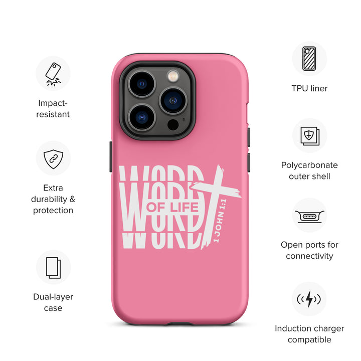 Christian Phone Case Word of Life Cross Pink for iPhone® iPhone® Phone Cases   