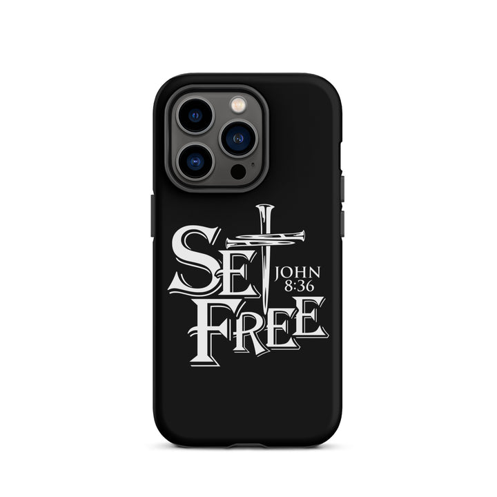 Christian Phone Case Set Free Black for iPhone® iPhone® Phone Cases Matte iPhone 14 Pro 