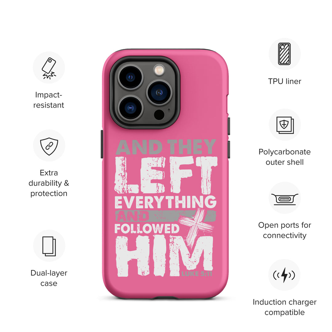 Christian Phone Case Left Everything Cross Pink for iPhone® iPhone® Phone Cases   