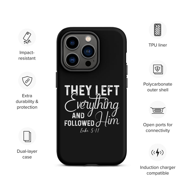 Christian Phone Case Left Everything Black for iPhone® iPhone® Phone Cases   