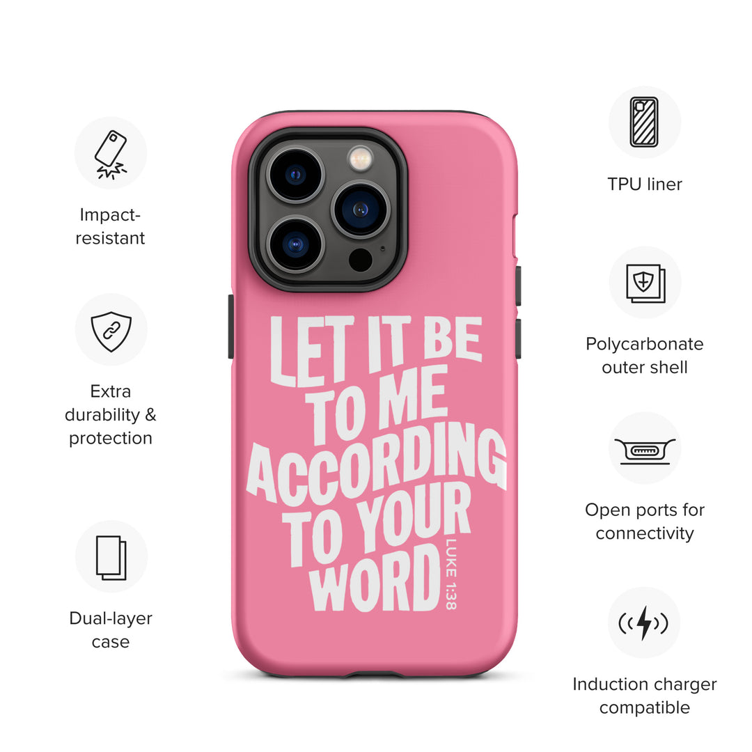 Christian Phone Case According To Your Word Pink  for iPhone® iPhone® Phone Cases   