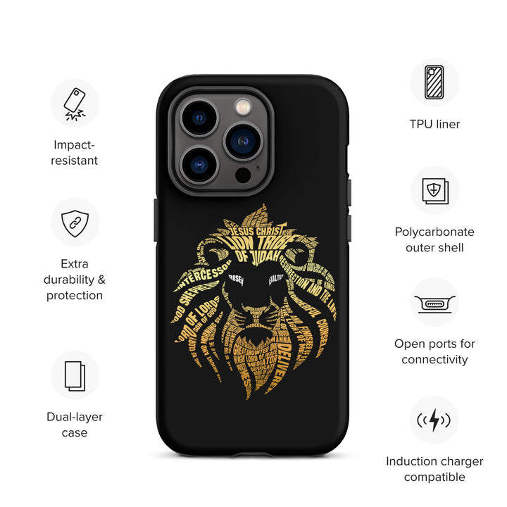 Christian Phone Case Lion Word Cloud Black for iPhone® iPhone® Phone Cases   