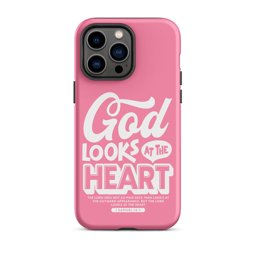 Christian Phone Case God Looks At Heart for iPhone® iPhone® Phone Cases Matte iPhone 14 Pro Max 