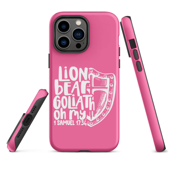 Christian Phone Case Lion Bear Goliath Oh My Pink for iPhone® iPhone® Phone Cases   