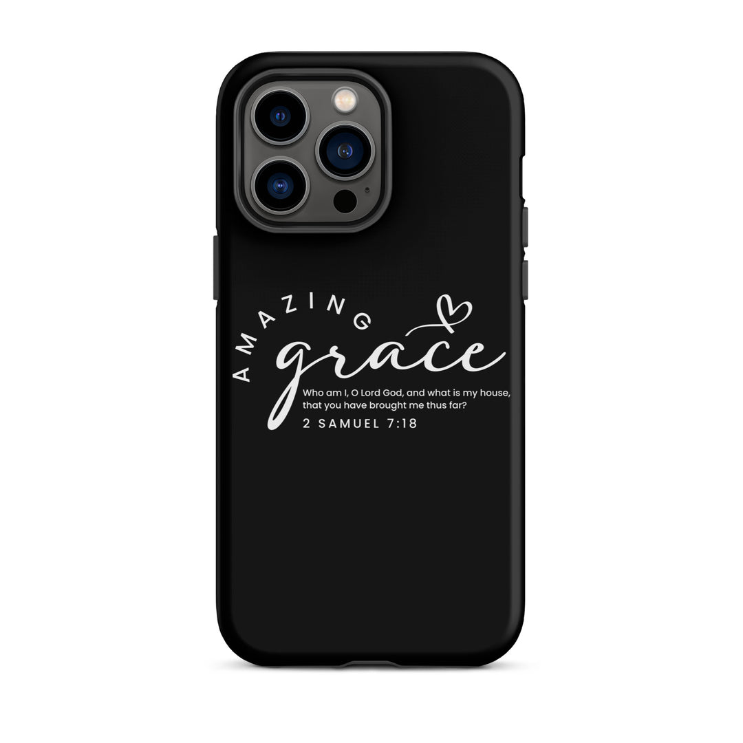 Christian Phone Case Amazing Grace Heart Black for iPhone® iPhone® Phone Cases Matte iPhone 14 Pro Max 