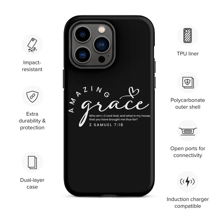 Christian Phone Case Amazing Grace Heart Black for iPhone® iPhone® Phone Cases   