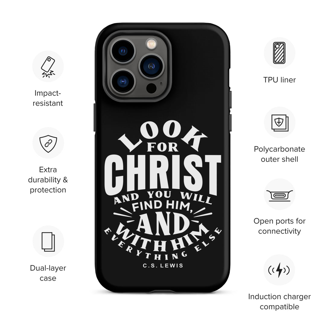 Christian Phone Case Look For Christ Black for iPhone® iPhone® Phone Cases   